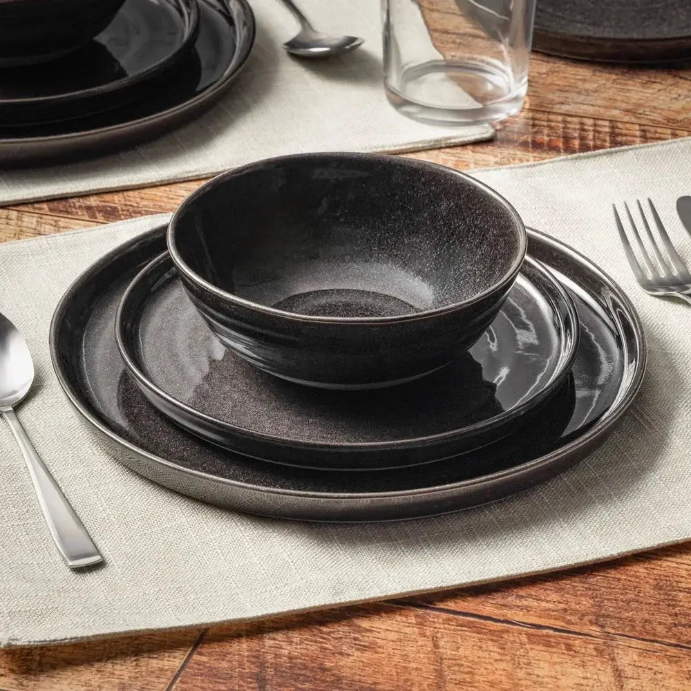 Ceramic Salad Plate Round Rustic Dinnerware Microwave Dishwasher Safe Perfect Serving Appetizers Side Dishes and Salads from PriceLows™