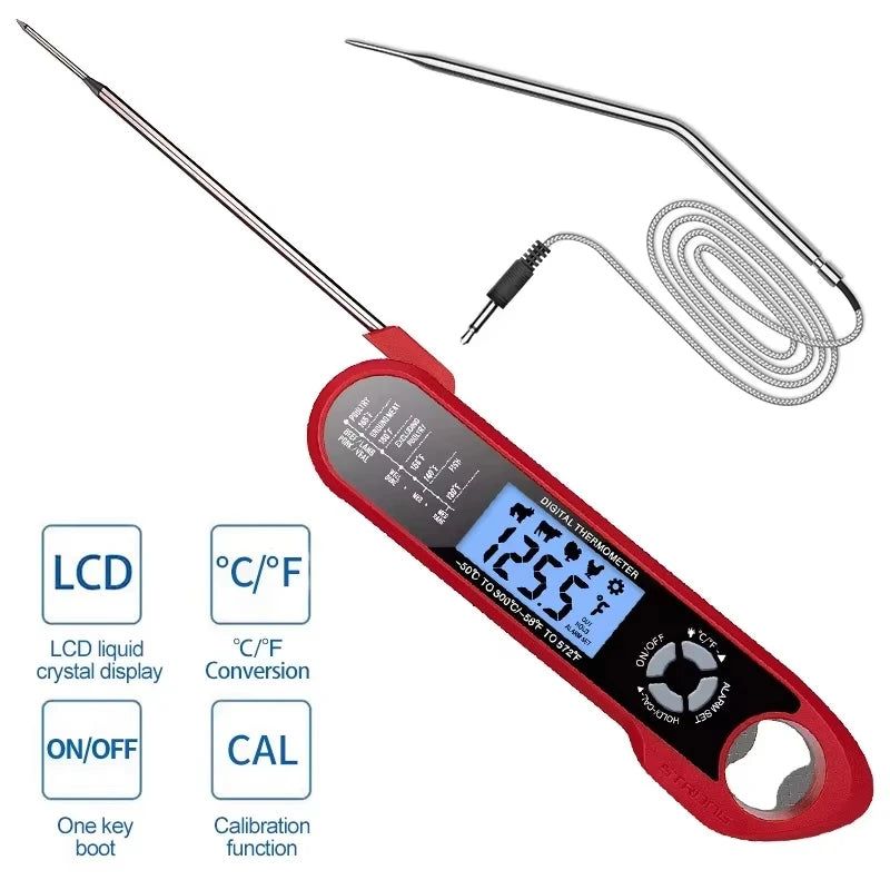 Digital Meat Thermometer | Dual Probe | LCD Screen With Alarm
