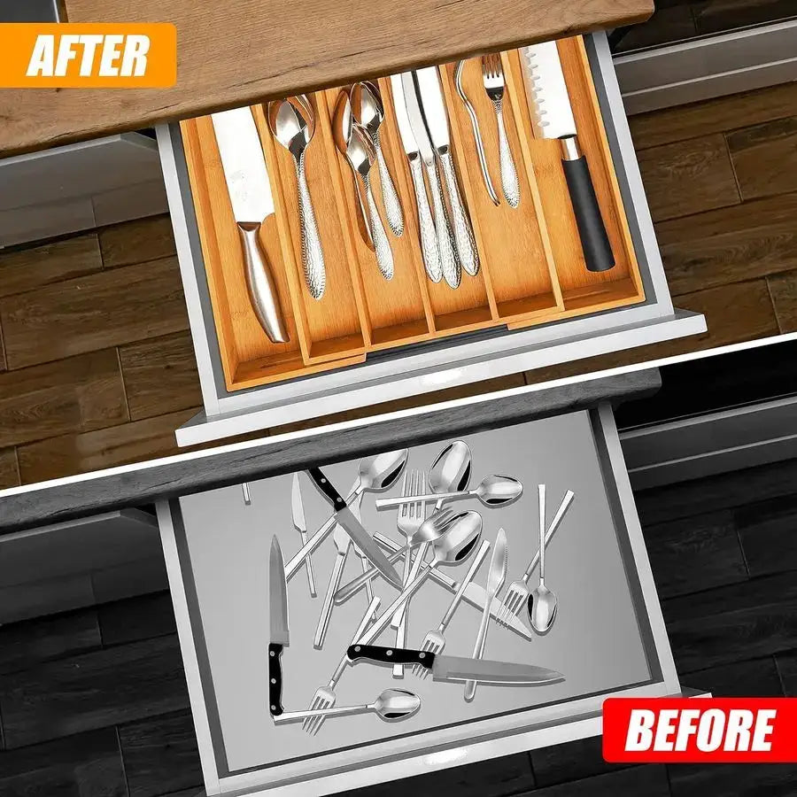 Silverware Drawer Organizer and Storage Flatware Cutlery Utensil Holder Spice Rack Containers Bathroom Counter Cabinet Office De from PriceLows™