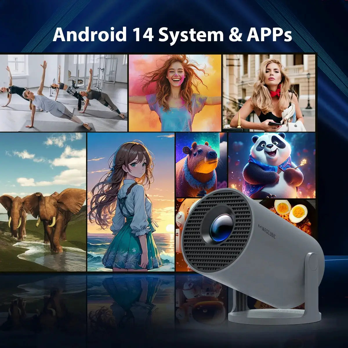 Portable Projector | 290 ANSI Lumens | Android 14 | 720P