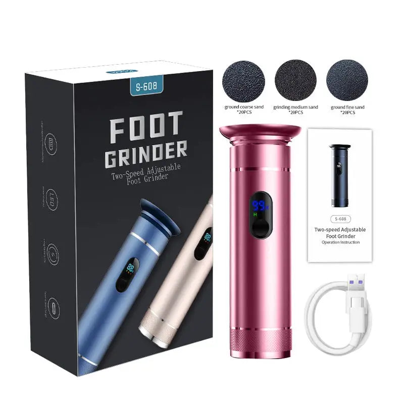 Aluminum Alloy Electric Foot Grinder For Feet - Dual Power Type-C/Battery, Callus & Dead Skin Remover Pedicure Tool from PriceLows™