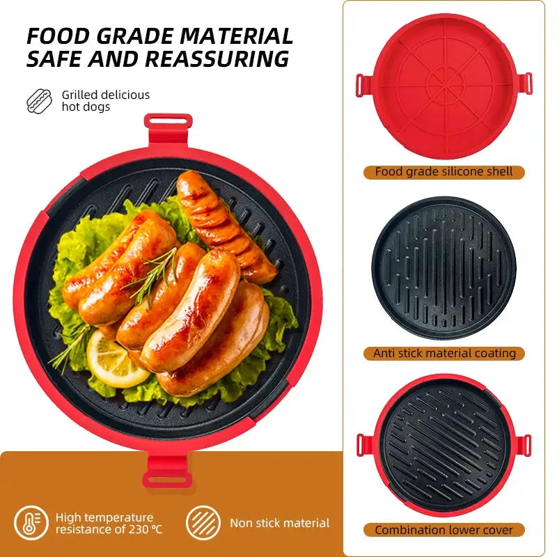 Microwave Grill Pan | Silicone | Round Shape | Large Size