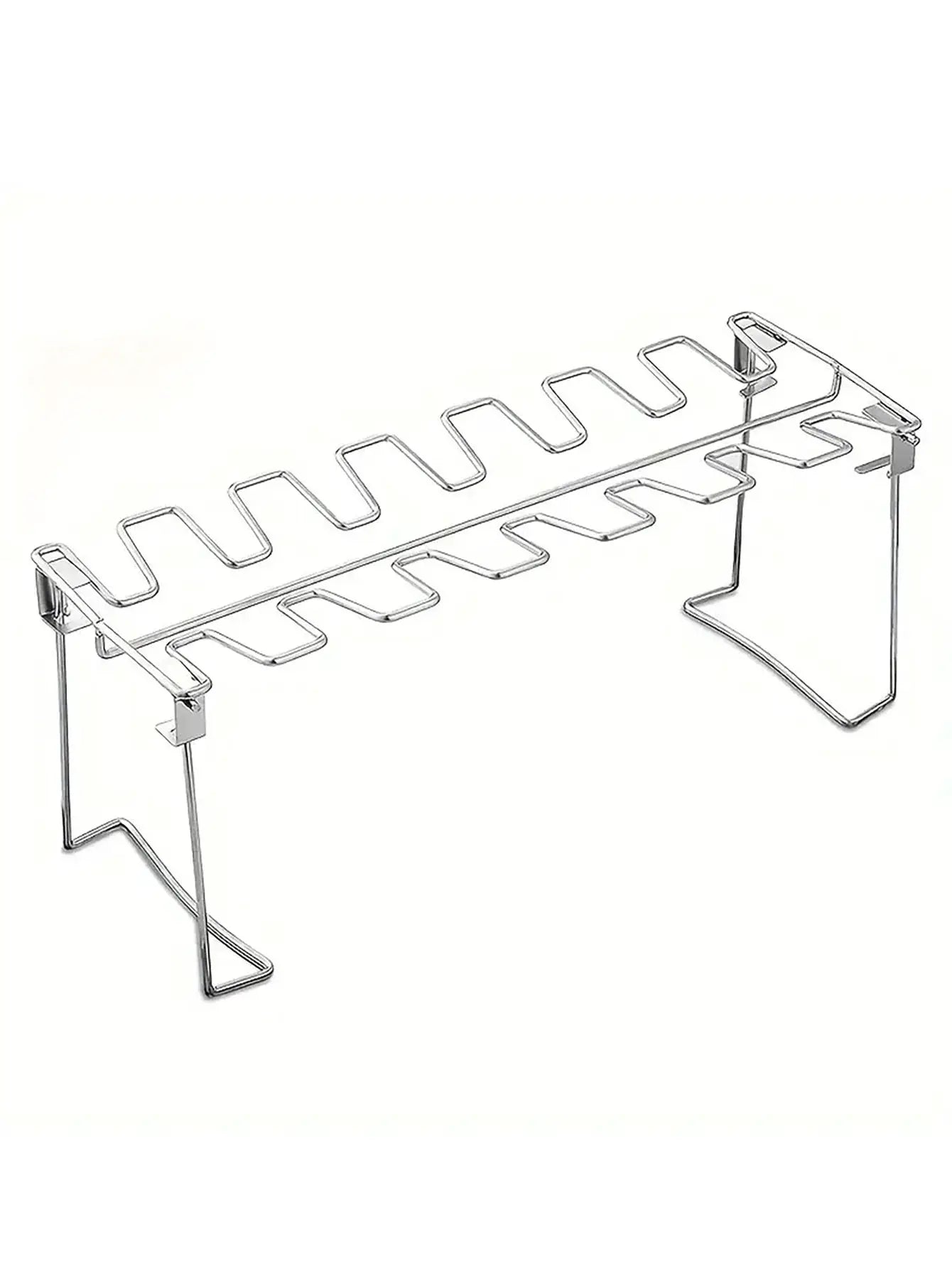 Chicken Leg Rack For Grill | 14 Slots | Stainless Steel | Drip Tray Included