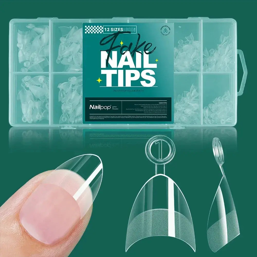 Nailpop 600PCS Nail Tips Full Cover Medium Length Ballerina Press On False Nail Extenison Tips with Box for Salons and Home DIY from PriceLows™