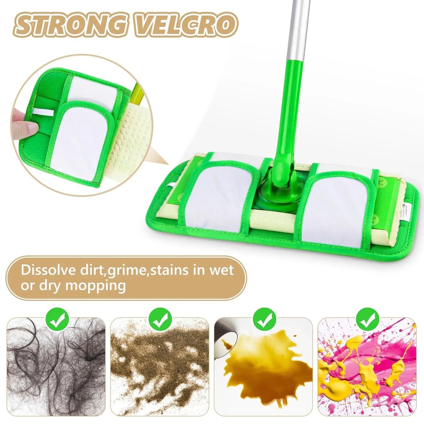 1/2/4 Pcs Reusable Microfiber Mop Pads for 12-inch Swiffer Sweeper Cleaners Washable Fiber Cloths Household Mopping Accessories from PriceLows™