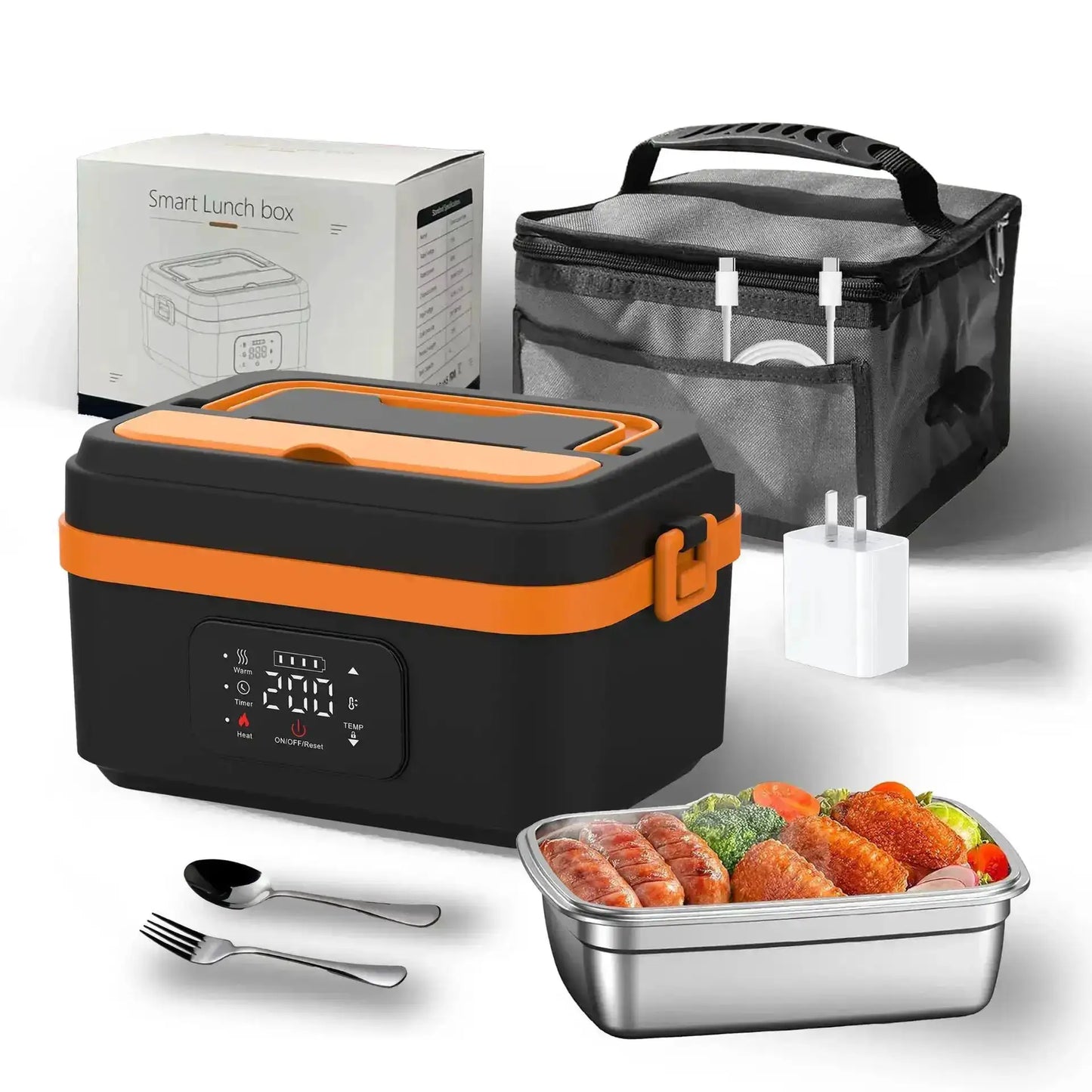 Portable Cordless Electric Lunch Boxes Automatic Self-Heating Food Warmer for Office School from PriceLows™