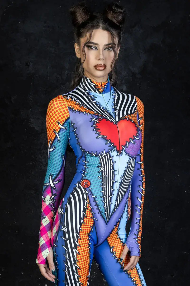 Zawaland Halloween Catsuit Jumpsuit Female Children Carnival Party Splice Print Cosplay Costume Zentai Women Clothing Bodysuit from PriceLows™