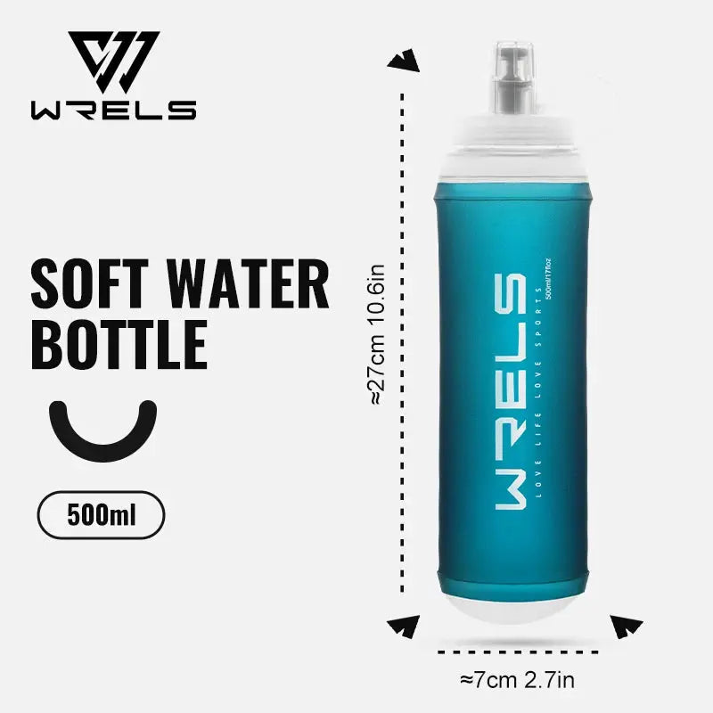 WRELS 500ML TPU Soft Folding Water Bottles BPA-Free Collapsible Sports Flasks for Hiking Climbing Camping Running Bottle from PriceLows™