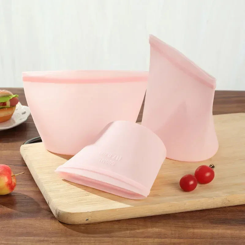 Silicone Food Storage Bags | Leakproof | Temp Resistant | 500ml 1000ml 1500ml
