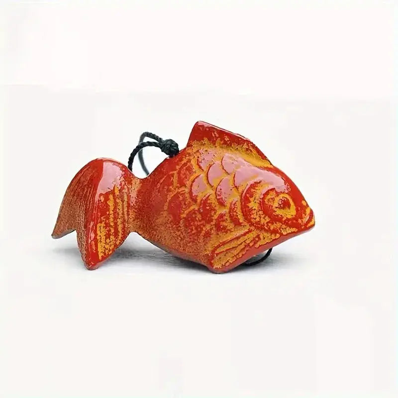 Cast Iron Japanese Koi Fish Wind Chime Small Outdoor Feng Shui Temple Bell Garden Lawn Patio Decor Battery-Free No Power Needed from PriceLows™