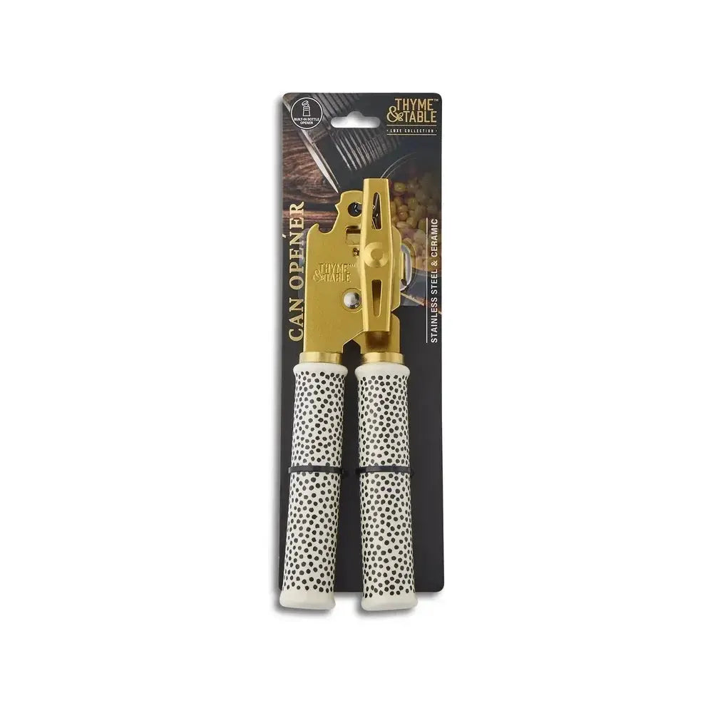 Can Opener Durable Metal Ceramic Dot Handle Comfort Grip Non Slip Easy Use Kitchen Tool Canned Vegetables Fruits Beans from PriceLows™