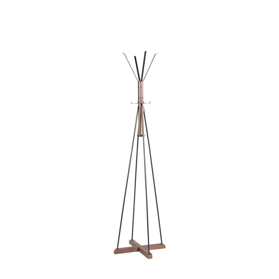 Reclaimed Wood and Metal Freestanding Coat Rack with Hooks use in bedroom living room from PriceLows™