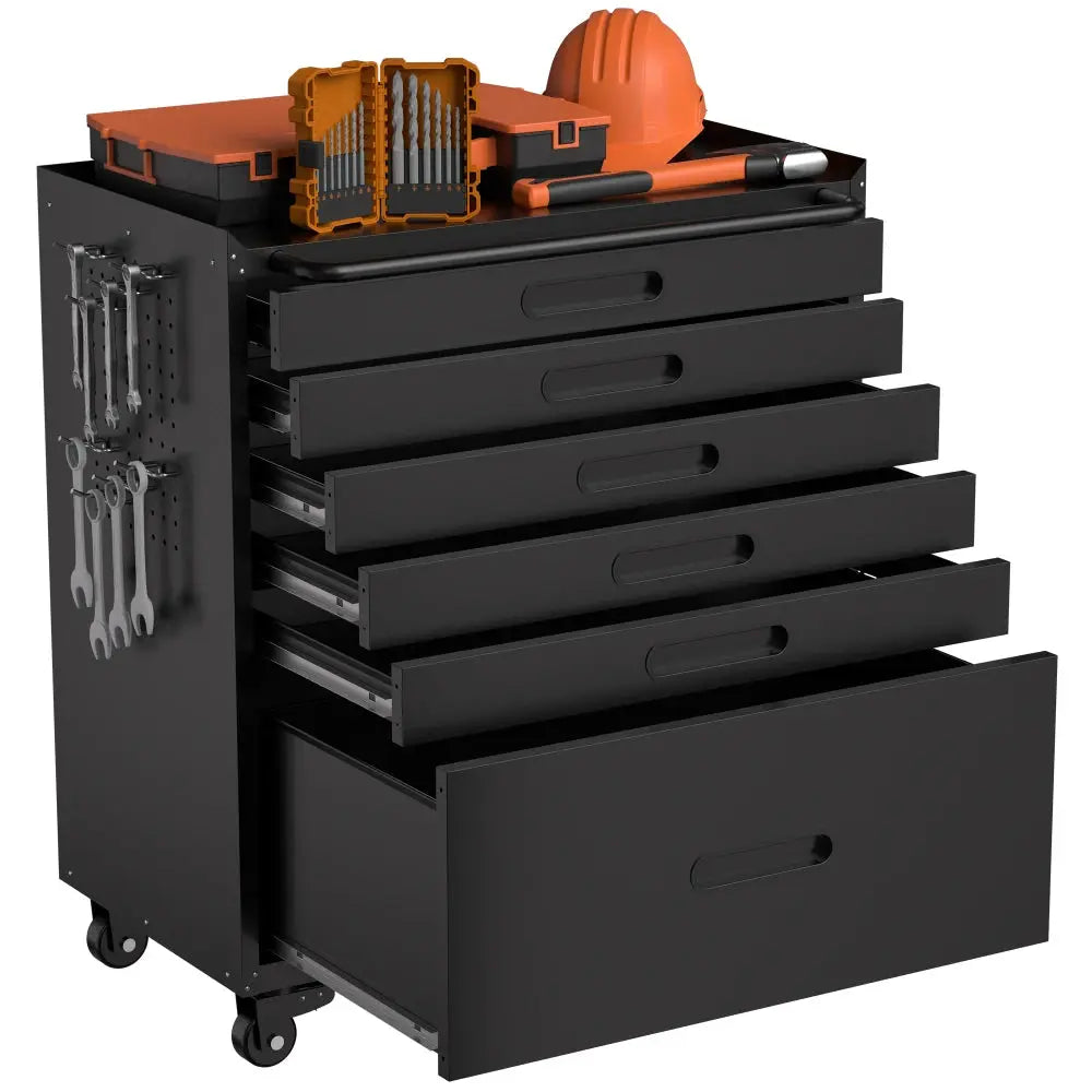 34.3" Rolling Tool Chest with 6 Drawers - Mobile Garage Cabinet Organizer, All-Drawer Design for Small Parts from PriceLows™