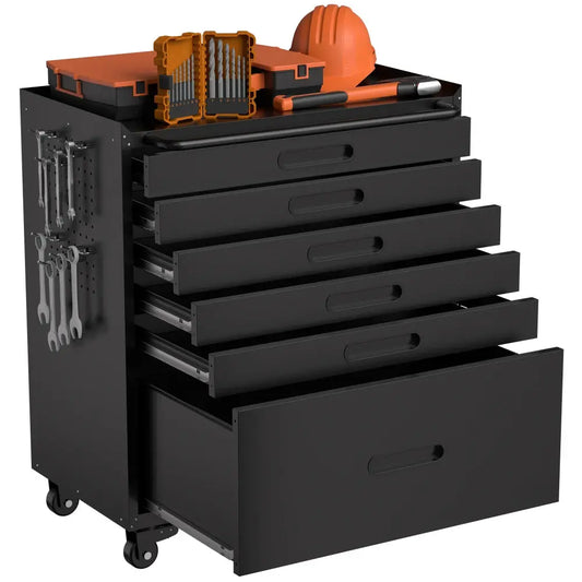 34.3" Rolling Tool Chest with 6 Drawers - Mobile Garage Cabinet Organizer, All-Drawer Design for Small Parts from PriceLows™