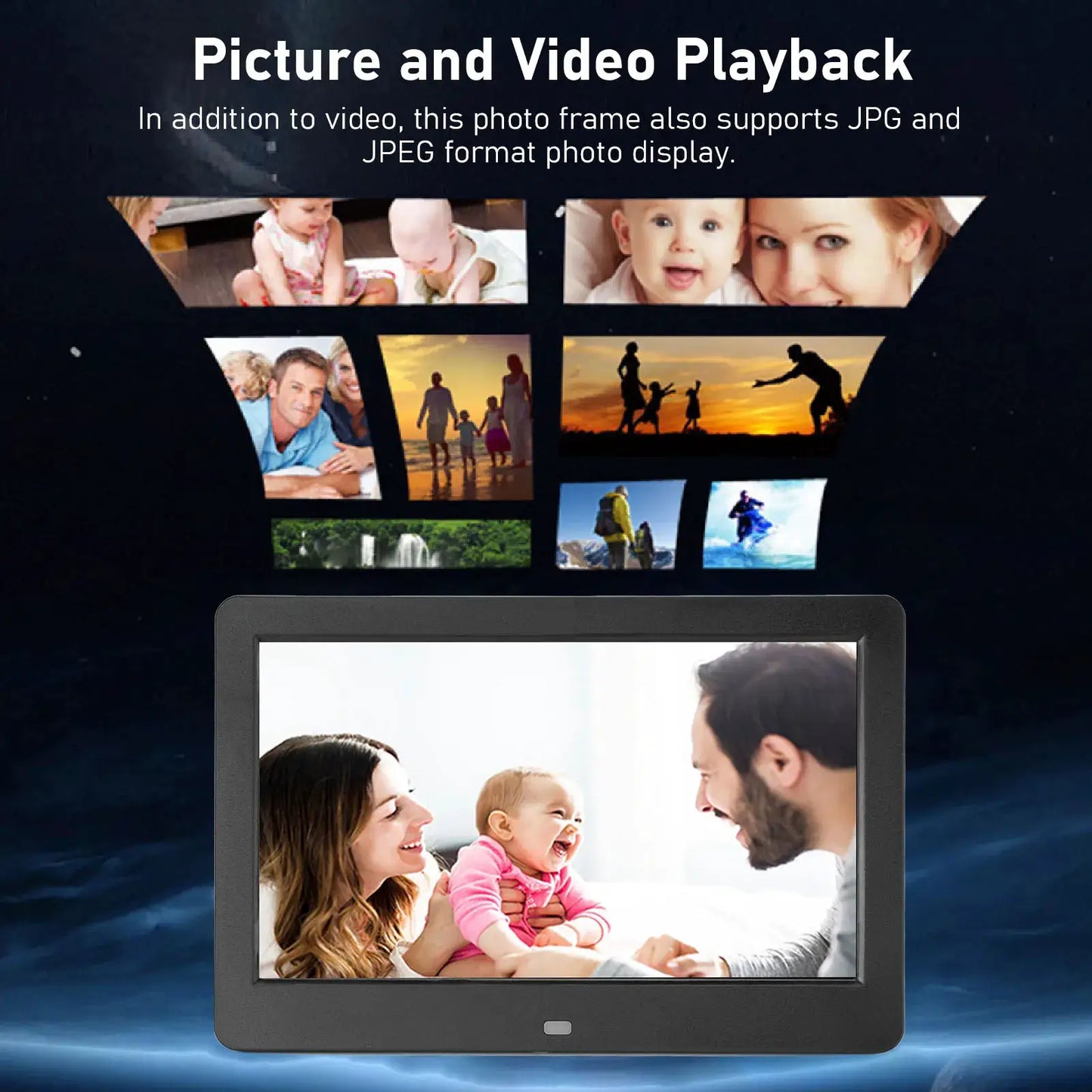 Digital Photo Frame Stereo Speaker Multifunctional 10 Inch Digital Photo Frame 1920x1080 Wall Mountable for Video from PriceLows™