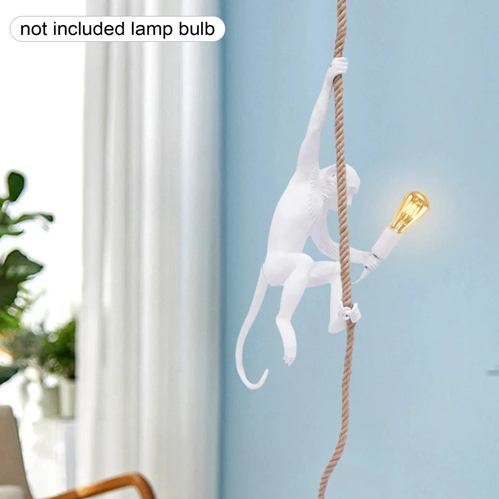 Vintage Resin Hemp Rope Monkey Pendant Light Chandelier Industrial Retro Edison Ceiling Pendant Lamp Fixture E27 for Bedrooms from PriceLows™