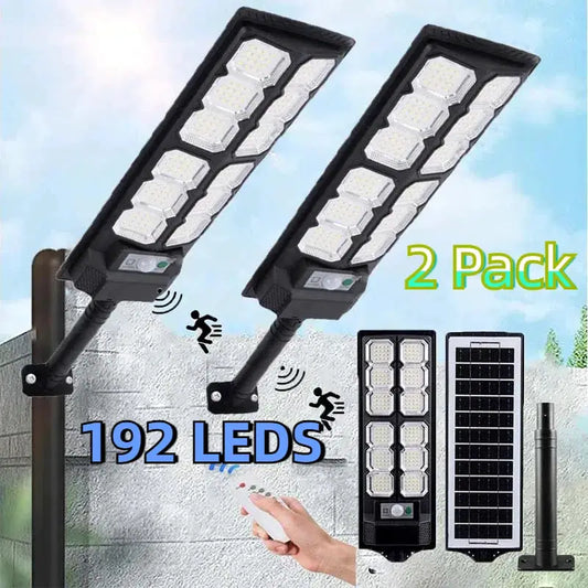 2-Pack Solar Street Lights Outdoor Waterproof 192LED Dusk to Dawn Solar Flood Lights with Motion Sensor Solar Parking Lot Lights from PriceLows™
