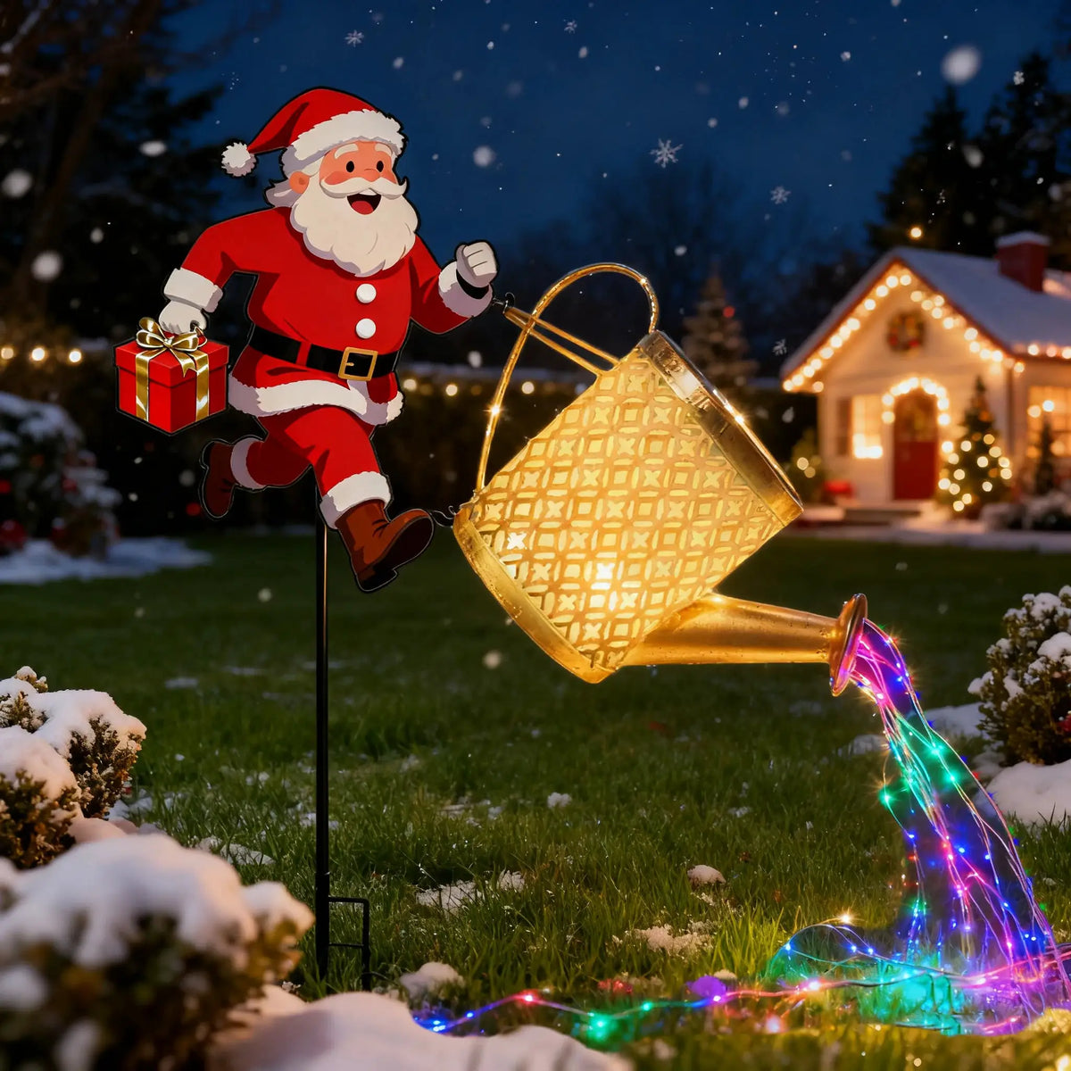Solar Garden Light | Metal Santa Design | Iron Body | Christmas Edition