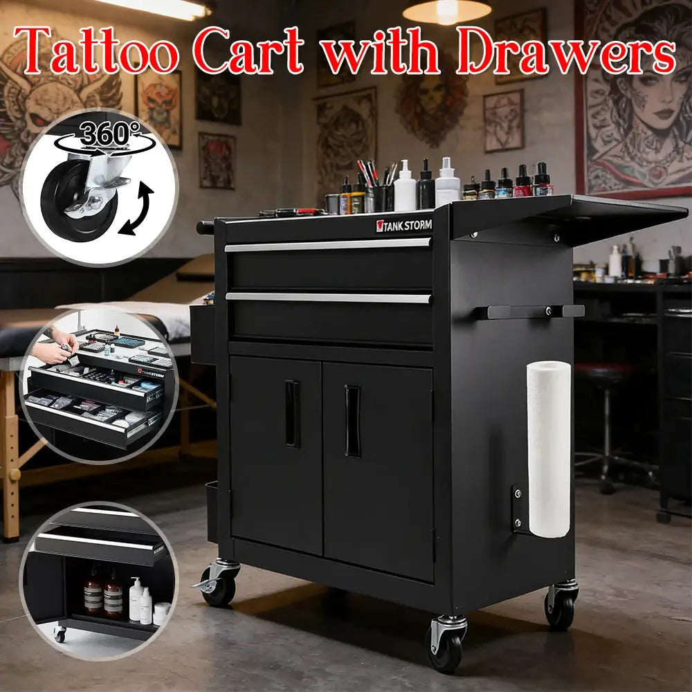 Drawer Rolling Tool Chest with Wheels Lockable & Drawers Storage Cart with Hooks Multi-Functional Hairdressing Beauty Trolley from PriceLows™