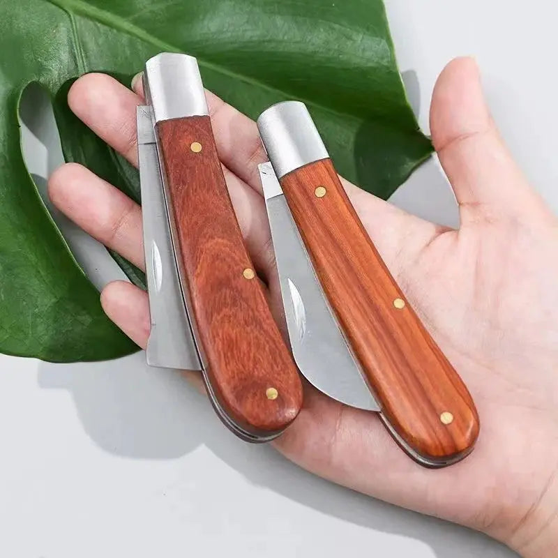 Folding Grafting Knife Grafting Tools Grafting Pruning Knife Professional Garden fruit tree Grafting Cutter Wooden Handle Knife from PriceLows™