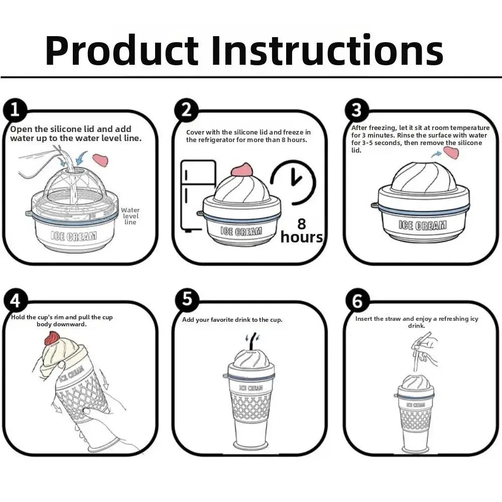 2 in 1 Foldable Ice Ball Cup Leak-Proof Ice Cream Design Ice Cube Water Bottle Portable Food Grade Ice Mold Cup Summer Outdoor from PriceLows™