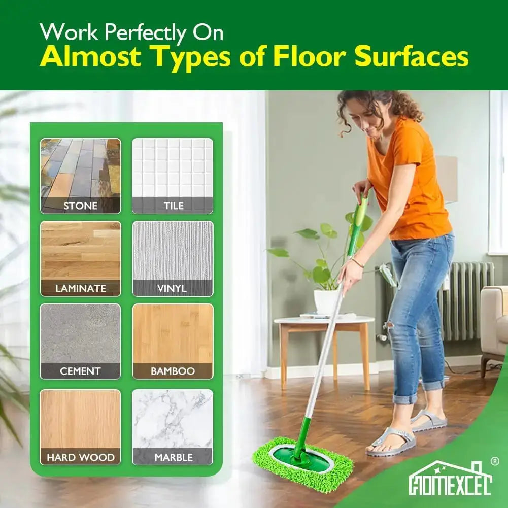 Reusable Microfiber Mop Pads, 4-Pack, Wet & Dry Use, for All Floor Types, Machine Washable from PriceLows™