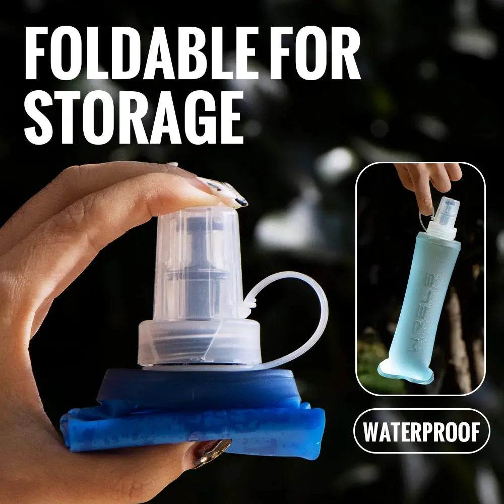 WRELS Running Water Bottle Soft Flask Folding Collapsible Water Bottle TPU BPA-Free Camping Hiking Travel Folding Water Bottle from PriceLows™
