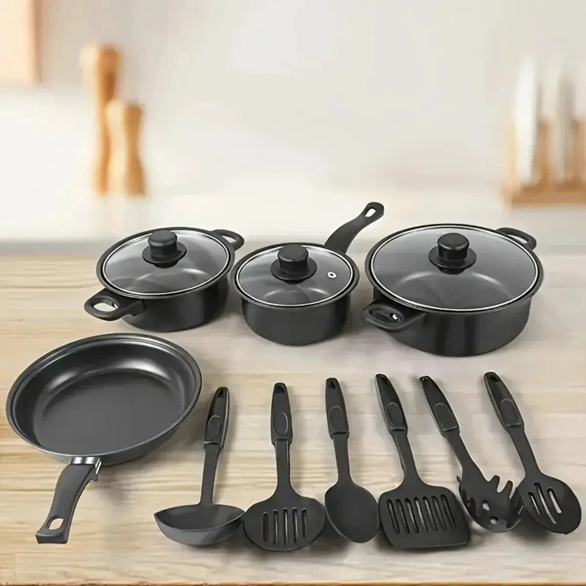 13-Piece Nonstick Cookware Set, Induction Compatible Pots and Pans with Utensils for Kitchen & Outdoor Cooking from PriceLows™