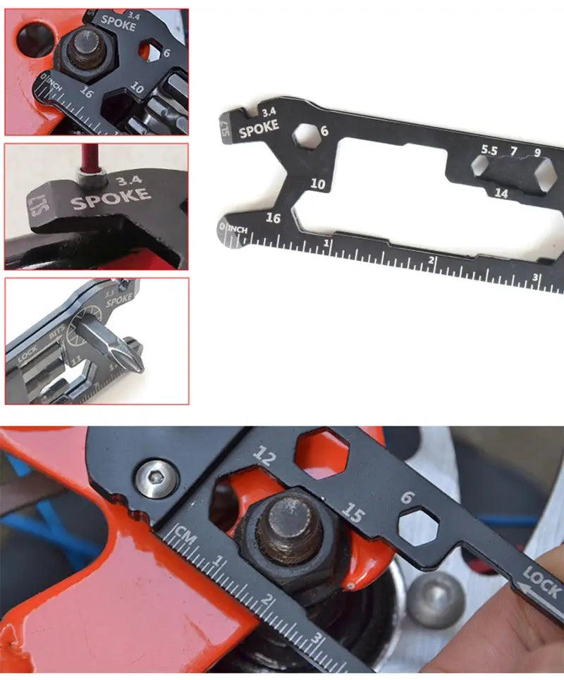 24 In 1 Multi Outdoor Bicycle Repair Tool Activity Spanner Combination Wrench Screwdriver Tool Set Pocket Keyring Hex Wrench Bik from PriceLows™