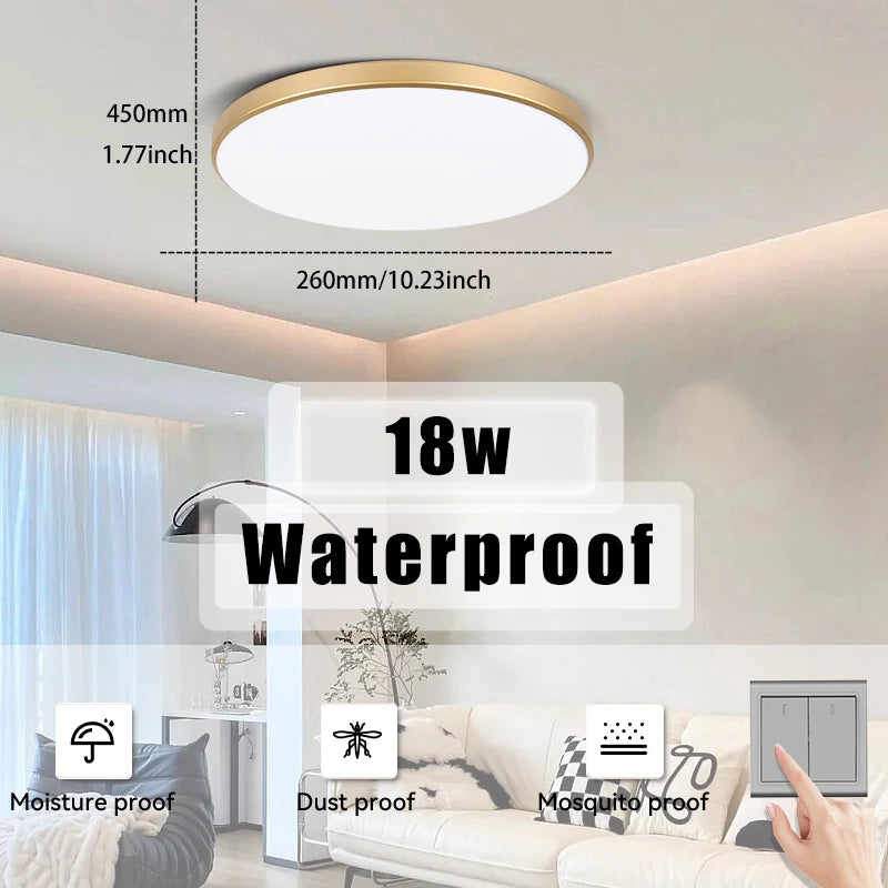 Waterproof LED Ceiling Light | 30W-40W | 220V | Black