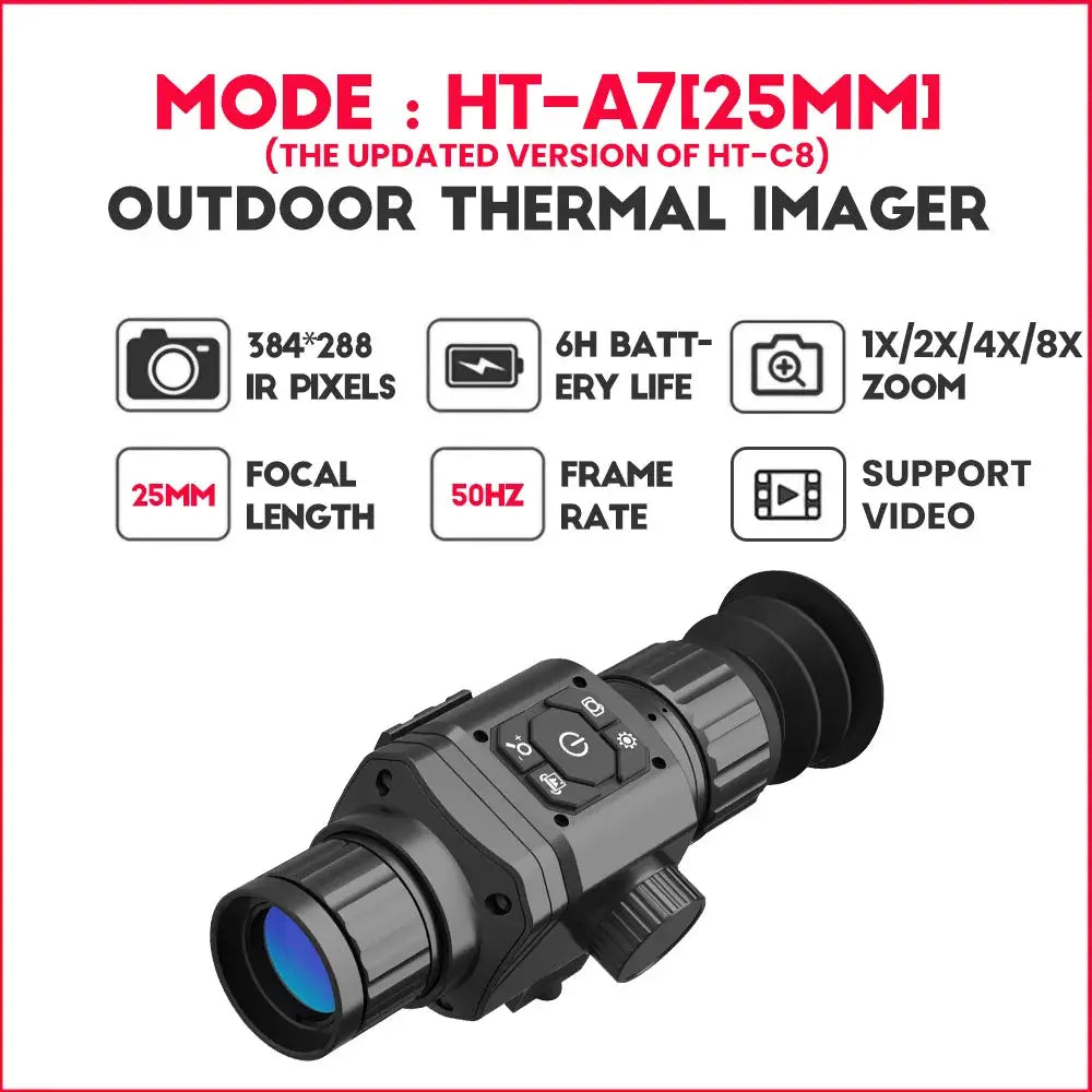 Hot Selling Thermal Monocular HT-C8 35mm Lens Hunting Thermal Imaging Telescope, with Night Vision Monocular GR225 HT-A7 from PriceLows™