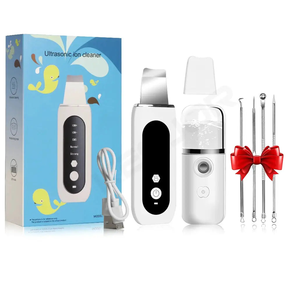 Ultrasonic Skin Scrubber Peeling Blackhead Remover Deep Face Cleaning Ultrasonic Ion Ance Pore Cleaner Facial Shovel Cleanser from PriceLows™