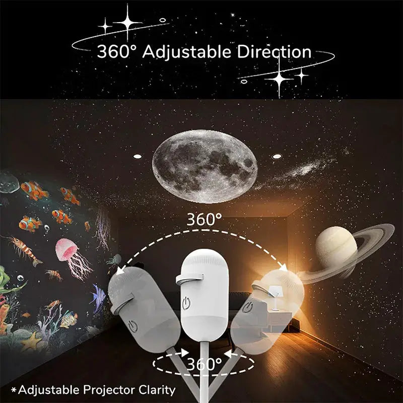 Galaxy Star Projector | Mini LED Night Light | Two In One Design