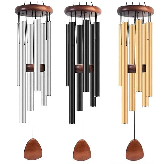Classic 26 Inch Aluminum Pipe Wind Chimes With Wooden Hanging Tag Farmhouses Terraces Gardens Balcony Corridor Decoration from PriceLows™
