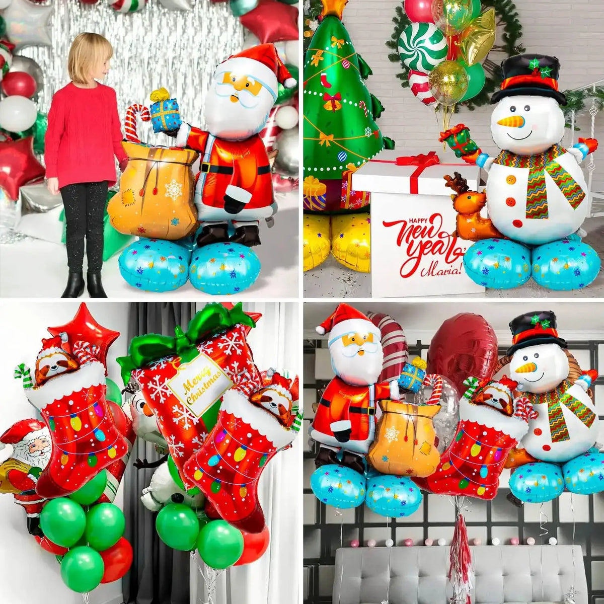 Christmas Balloons | Foil Material | Multipack Set | Assorted Designs
