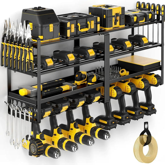 Wall Mount Power Tool Organizer | 4 Layer | Heavy Duty Drill Holder | Iron