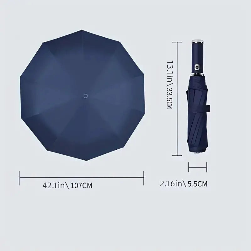 Automatic Folding Umbrella | LED Flashlight | Windproof | Three Fold