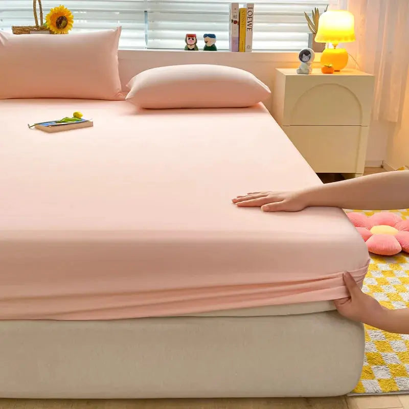 Fitted Bed Sheet | Soft Cotton | Solid Color | Twin Full Queen King