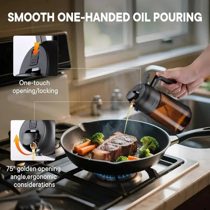 Olive Oil Dispenser | 470ml Capacity | 2 In 1 Spray And Pour | Glass