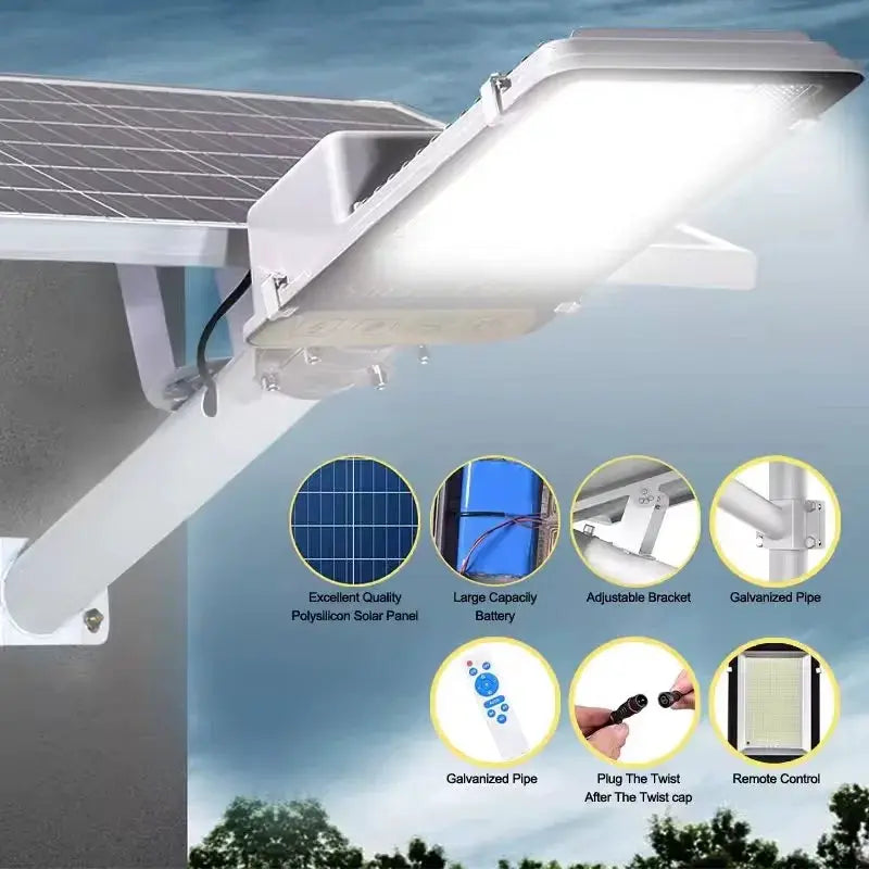 Aluminum 8000mah High Power Solar Light Outdoor Solar Street Light Waterproof Street Light For Garage Garden Terrace wall lamp from PriceLows™