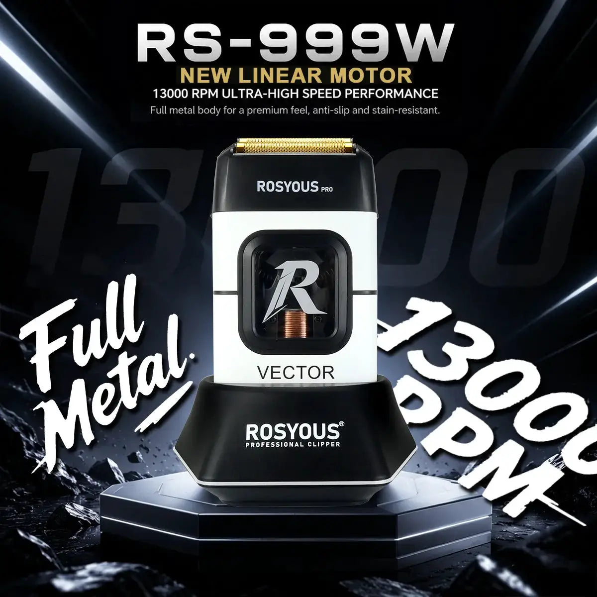 Men's Electric Shaver | 999W Motor | Dual Foil Head | Rechargeable