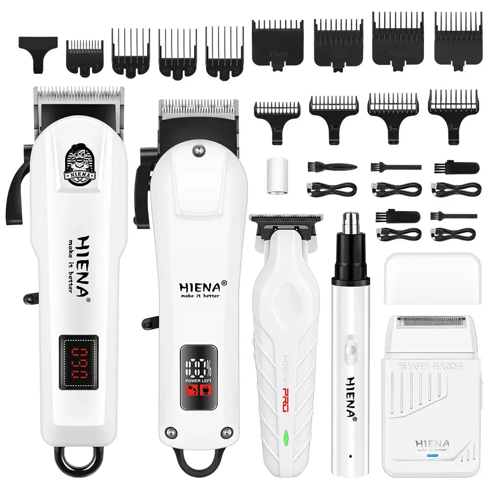Hair Clippers Kit | Rechargeable Battery | Stainless Steel Blades | 4 Piece Set
