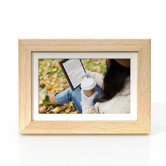 Fmily -oriented Hindetel 7.13 Inch Color E-ink Picture WiFi Digital Picture mount wooden frame for family gift remout update from PriceLows™