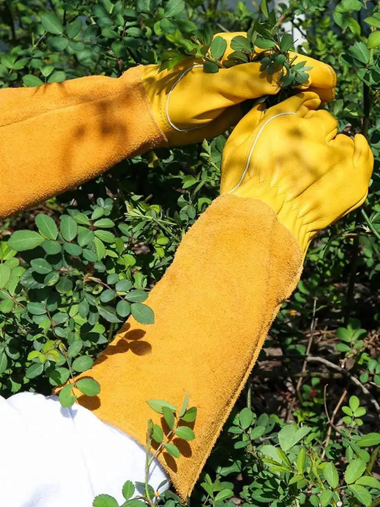 1 Pair Long Thorn Proof Gardening Gloves with Forearm Protection Leather Labor Protection Long Elbow Gloves Best Garden Gift from PriceLows™