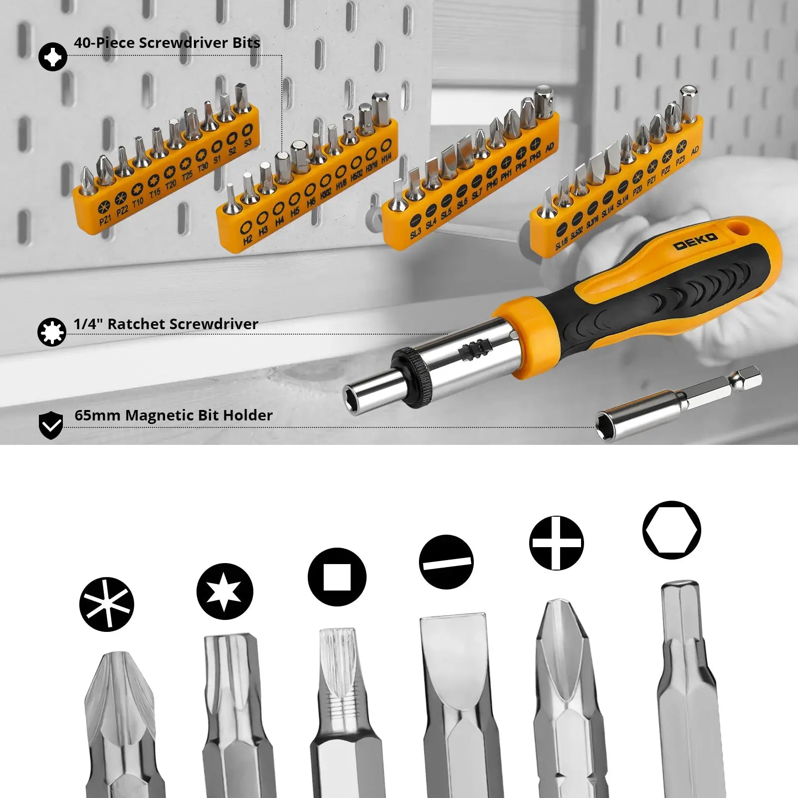 DEKO 228Pieces Socket Wrench Auto Repair Tool Combination Package Mixed Tool Set Hand Tool Kit with Plastic Toolbox Storage Case from PriceLows™