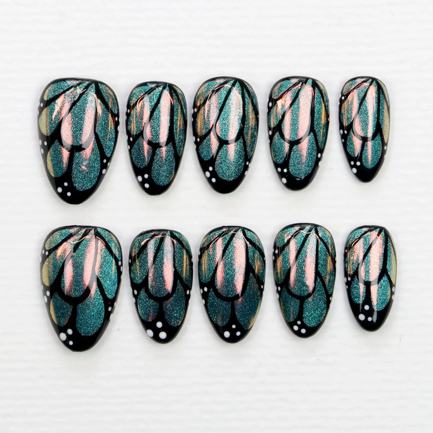 Press On Nails | Handmade Acrylic | Floral Design | 10 Piece Set