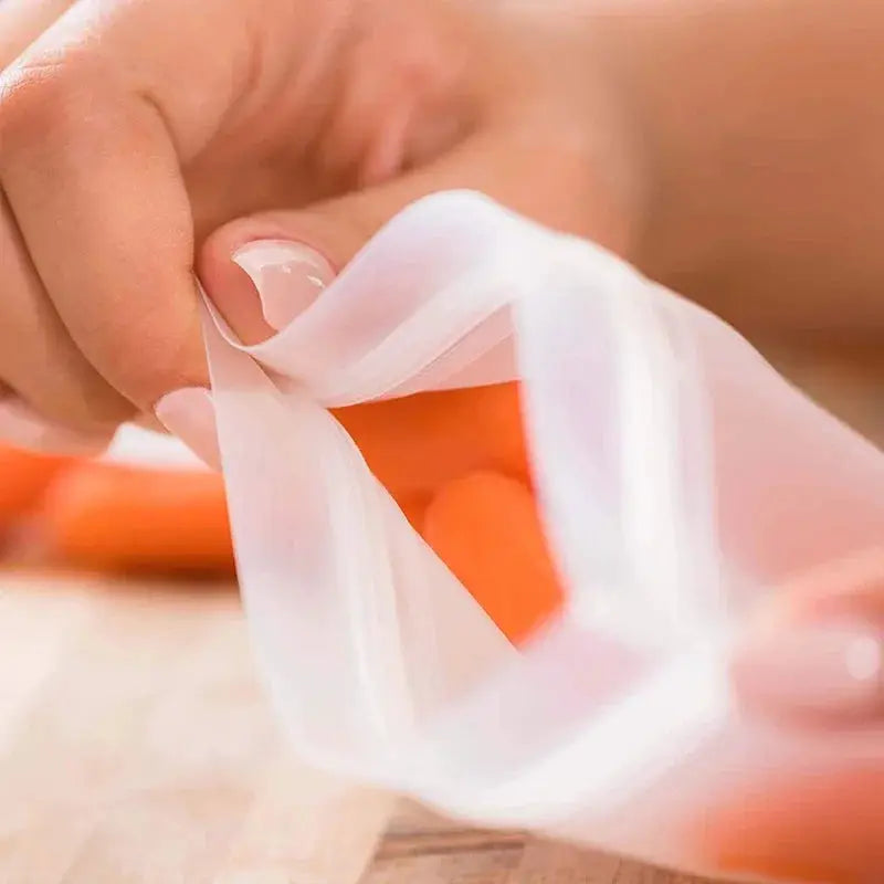 Silicone Food Storage Bags | 5pc Set | Reusable BPA Free | Fruit And Veg Storage