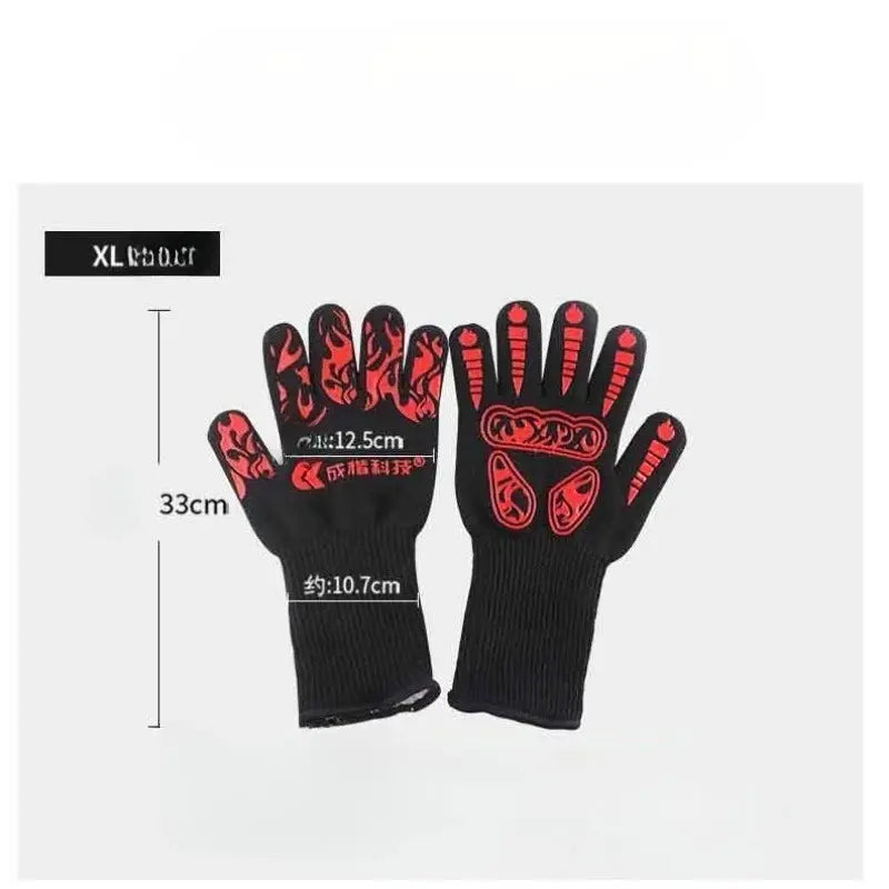 Oven Gloves | 500C Heat Resistant Silicone | Non Slip Mitts | One Size
