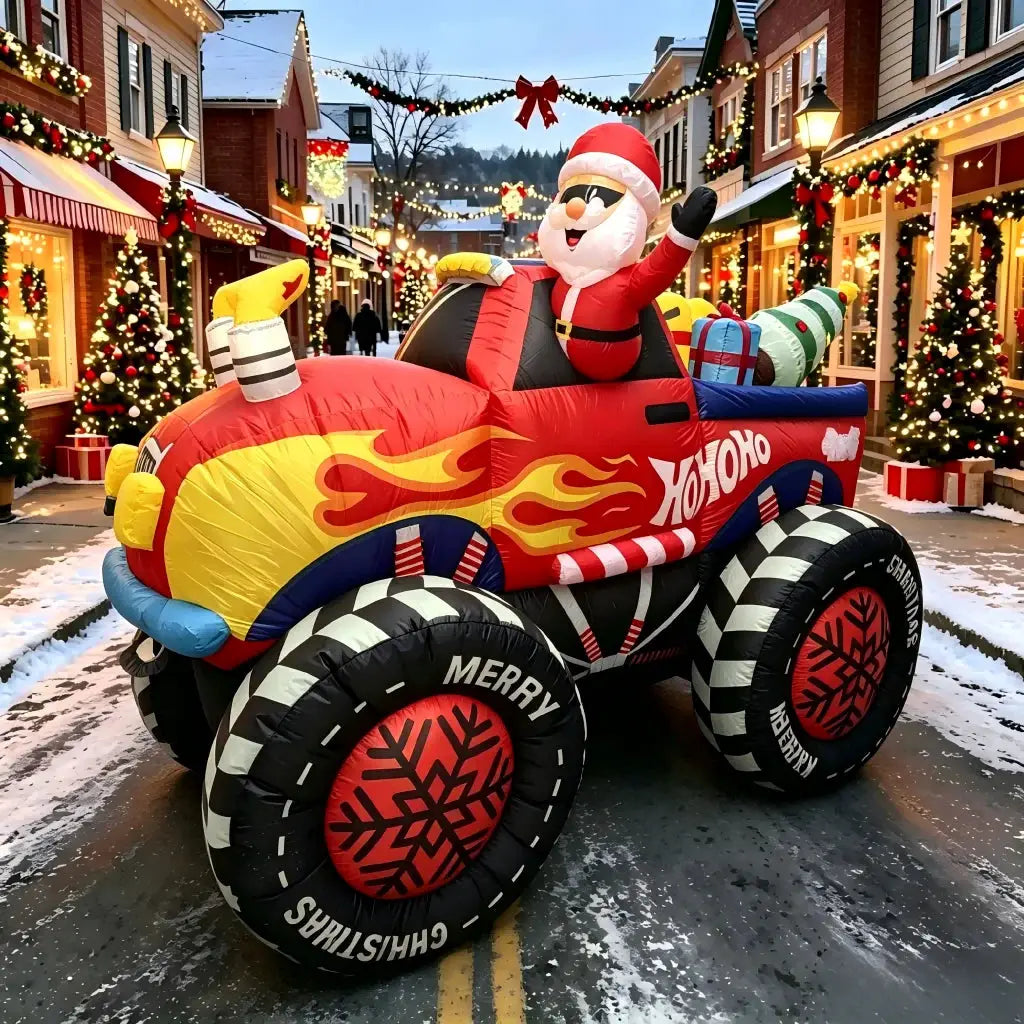 Christmas Inflatable | 8 Ft Monster Truck | Led Lights | Outdoor Yard Decor