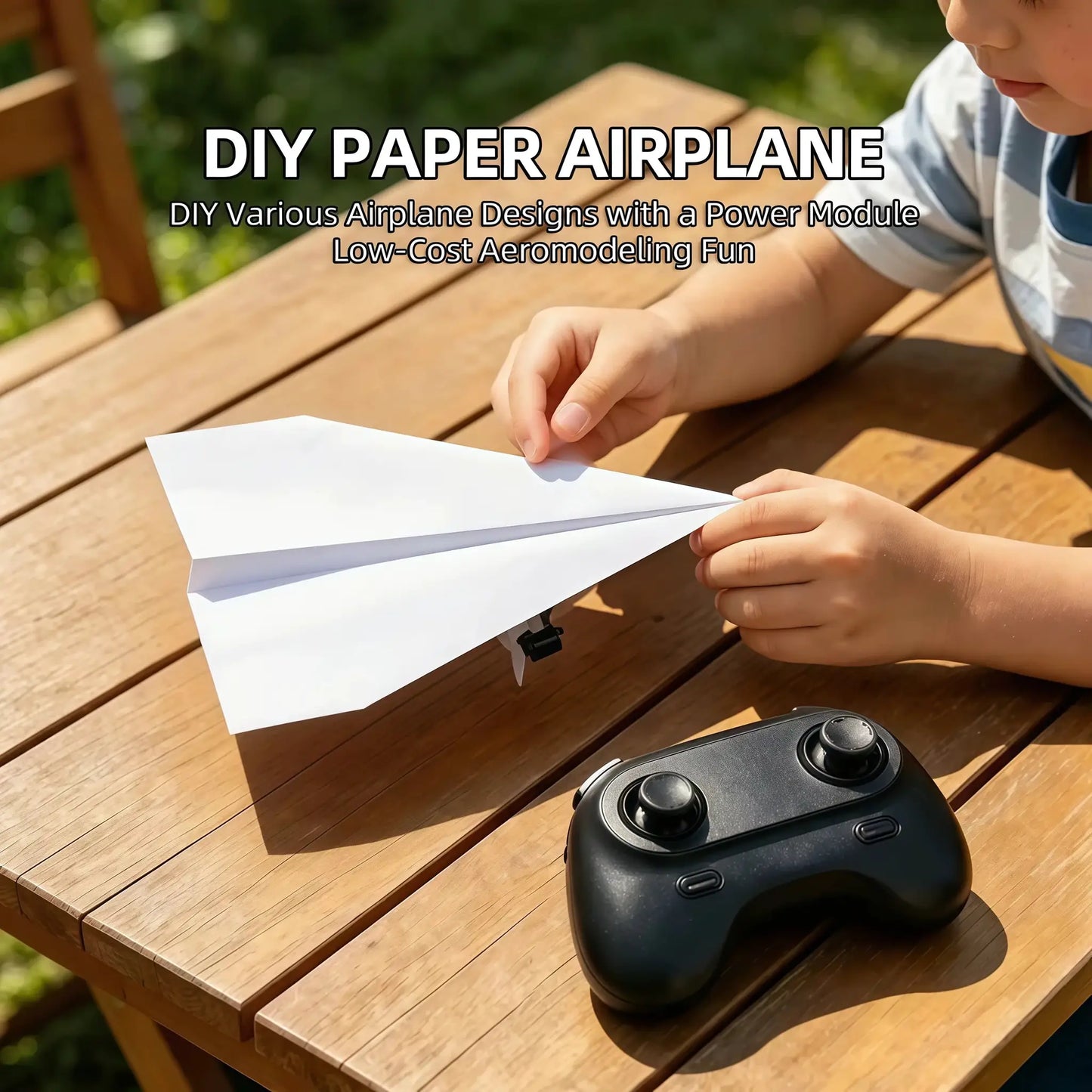 RC Paper Airplane Kit | Gyro Stabilizer | Dual Propellers | Foldable DIY Flying Toy
